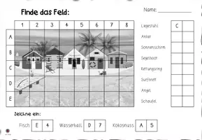 Vista previa - Hojas de trabajo - Finde das Feld Strand - Rasterlesen (Geometrie) - página 2