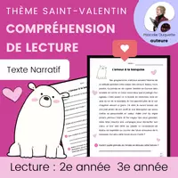 Aperçu - Feuilles d'exercices - Compréhension de Lecture SAINT VALENTIN Récit - Page de couverture