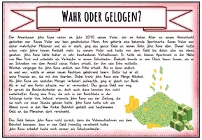 Vorschau - Arbeitsblätter - RÄTSEL- Wahr oder Gelogen? Geschichten zum Lesen, Diskutieren, Bearbeiten - Seite 2
