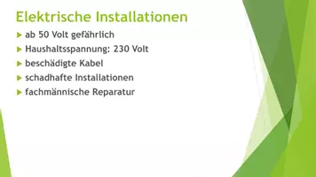 Vorschau - Präsentationen/Tafelbilder - Gefahren des elektrischen Stroms (Präsentation und H5P) - Seite 1