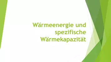 Vorschau - Präsentationen/Tafelbilder - Wärmeenergie und spezifische Wärmekapazität (Präsentation und H5P) - Deckblatt