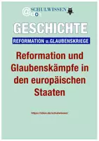Vorschau - Anderer Materialtyp - GESCHICHTSUNTERRICHT: Reformation u. Glaubenskämpfe i.d. europäischen Staaten - Deckblatt