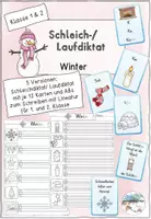 Vorschau - Arbeitsblätter - Schleichdiktat/ Laufdiktat Winter Kl. 1/2 - Deckblatt