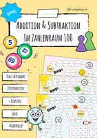 Vorschau - Arbeitsblätter - Addieren und subtrahieren im Zahlenraum 100 mit & ohne ZÜ - Spiel (Bingo) - Deckblatt