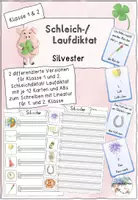 Vorschau - Arbeitsblätter - Schleichdiktat/ Laufdiktat Silvester Kl. 1/2 - Deckblatt