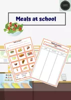 Vorschau - Arbeitsblätter - Meals at school Arbeitsblatt - Deckblatt