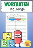 Vorschau - Arbeitsblätter - Wortarten Challenge / Wortschatz Übung / Arbeitsblatt - Deckblatt
