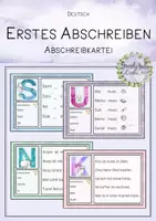 Vorschau - Stationenlernen - erstes Abschreiben - Abschreibkartei zu Frohes Lernen - Deckblatt