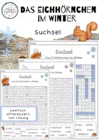 Vorschau - Arbeitsblätter - Suchsel - Eichhörnchen im Winter - Deckblatt
