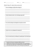 Vorschau - Arbeitsblätter - AB mit Fragen zum Thema "Archäologie" + Lösungsblatt + Infografik - Deckblatt