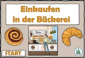 Vorschau - Interaktives Material - Erklärpräsentation "Unbestimmte Artikel im Akkusativ" In der Bäckerei - DaZ / DaF Grammatik - Seite 3