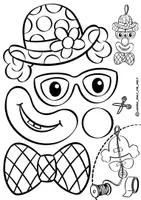 Vorschau - Unterrichtsreihen - Bastelvorlage "Clowns-Mobile" Fasching Karneval - Seite 1