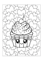 Vorschau - Mal- und Bastelvorlagen - Ausmalbilder Cupcake - Valentinstag/Muttertag - Seite 2