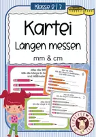 Vorschau - Unterrichtsreihen - Längen messen mm & cm – Kartei Mathe Grundschule (Messen lernen Klasse 2/3) - Deckblatt
