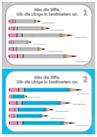 Vorschau - Unterrichtsreihen - Längen messen mm & cm – Kartei Mathe Grundschule (Messen lernen Klasse 2/3) - Seite 1