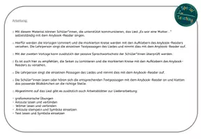 Vorschau - Arbeitsblätter - Liederarbeitung: "Es war eine Mutter..." & Arbeitsblätter - Seite 1