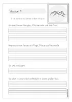 Vorschau - Arbeitsblätter - Tiere der Wiese, lesen und abschreiben, Klasse 1,2 - Seite 1