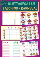 Vorschau - Arbeitsblätter - Klettaufgaben: Fasching / Karneval - Deckblatt
