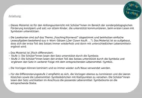 Vorschau - Fördermaterial/Inklusion - Lesen mit Symbolen: Fasching / Karneval - Seite 1