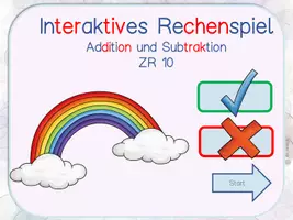 Vorschau - Fördermaterial/Inklusion - Interaktives Rechenspiel Addition & Subtraktion im ZR 10 - Silbenschrift - Seite 2