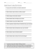 Vorschau - Arbeitsblätter - AB mit Fragen zum Thema "Entdecker" + Lösungsblatt + Infografik - Deckblatt