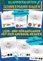Vorschau - Fördermaterial/Inklusion - Klammerkarten: Schneemann bauen / Lese- und Höraufgaben - Deckblatt
