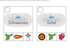 Vorschau - Fördermaterial/Inklusion - Klammerkarten: Schneemann bauen / Lese- und Höraufgaben - Seite 2