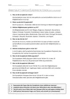 Vorschau - Arbeitsblätter - AB mit Fragen zum Thema "Europäische Union" + Lösungsblatt + Mindmap + Infografik - Seite 2