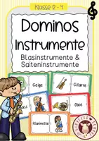 Vorschau - Unterrichtsreihen - Instrumentenkunde - 4 Dominos Saiten- & Blasinstrumente - Deckblatt