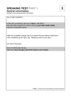 Vorschau - Aufgabenkarten - Speaking Test New 1 - Deckblatt
