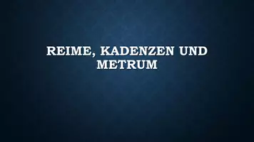 Vorschau - Präsentationen/Tafelbilder - PowerPoint zu Reime, Kadenzen und Metrum - Deckblatt