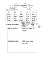 Vorschau - Arbeitsblätter - 14. Lesehausaufgabe mit vermehrter Sinnentnahme - Deckblatt