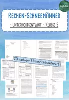 Vorschau - Stundenentwürfe - Rechen-Schneemänner - schriftlicher Unterrichtsentwurf - Mathe Klasse 2 - Deckblatt