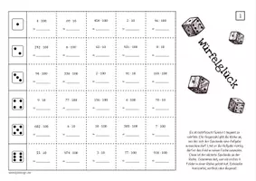 Vorschau - Arbeitsblätter - Multiplikation mit 10 & 100 - Spiel (Würfelglück) - Seite 2