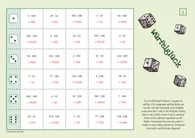 Vorschau - Arbeitsblätter - Multiplikation mit 10 & 100 - Spiel (Würfelglück) - Seite 3
