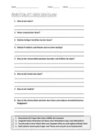 Vorschau - Arbeitsblätter - AB mit Fragen zum Thema "Islam" + Lösungsblatt + Infografik - Deckblatt