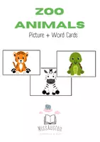 Vorschau - Bildkarten - Zoo Animals Picture + Word Cards - Deckblatt