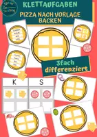 Vorschau - Arbeitsblätter - Klettmappe: Pizza nach Vorlage backen (3fach differenziert) - Deckblatt