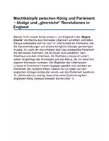 Vorschau - Anderer Materialtyp - GESCHICHTSUNTERRICHT: Absolutismus - Machtkampf in England - blutige und glorreiche Revolutionen - Seite 1