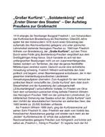 Vorschau - Anderer Materialtyp - GESCHICHTSUNTERRICHT: Absolutismus - Der Aufstieg Preussens zur Großmacht -Großer Kurfürst u. Soldatenkönig - Seite 1