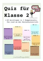 Vorschau - Aufgabenkarten - Klasse 2 - Deutschquiz - Deckblatt