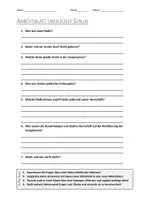 Vorschau - Arbeitsblätter - AB mit Fragen zum Thema "Josef Stalin" + Lösungsblatt + Infografik - Deckblatt