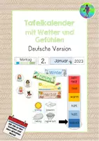 Vorschau - Arbeitsblätter - Tafelkalender mit Wetter und Gefühlen - DEUTSCH - Deckblatt
