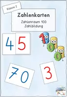 Vorschau - Arbeitsblätter - Zahlenkarten zum Legen (Zahlenraum 100) - Deckblatt