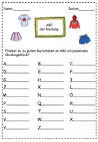 Vorschau - Arbeitsblätter - ABC der Kleidung - Seite 1