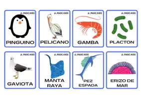Vista previa - Juegos / Gamificación - Flashcards-Tarjetas animales marinos / sea animals - página 1