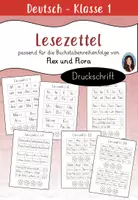 Vorschau - Arbeitsblätter - Lesezettel / Leseteppiche /Silbenteppiche - Klasse 1 - Buchstabeneinführung passend zu Flex und Flora - Druckschrift - Deckblatt