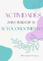 Vista previa - Hojas de trabajo - Actividades para trabajar tu Autoconocimiento. - página 1