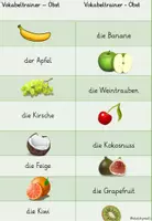 Vorschau - Spiele - Faltübung - Thema Früchte/Obst - Vokabeln - DAZ - Seite 1
