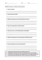 Vorschau - Arbeitsblätter - AB mit Fragen zum Thema "Klima" + Lösungsblatt + Infografik - Deckblatt